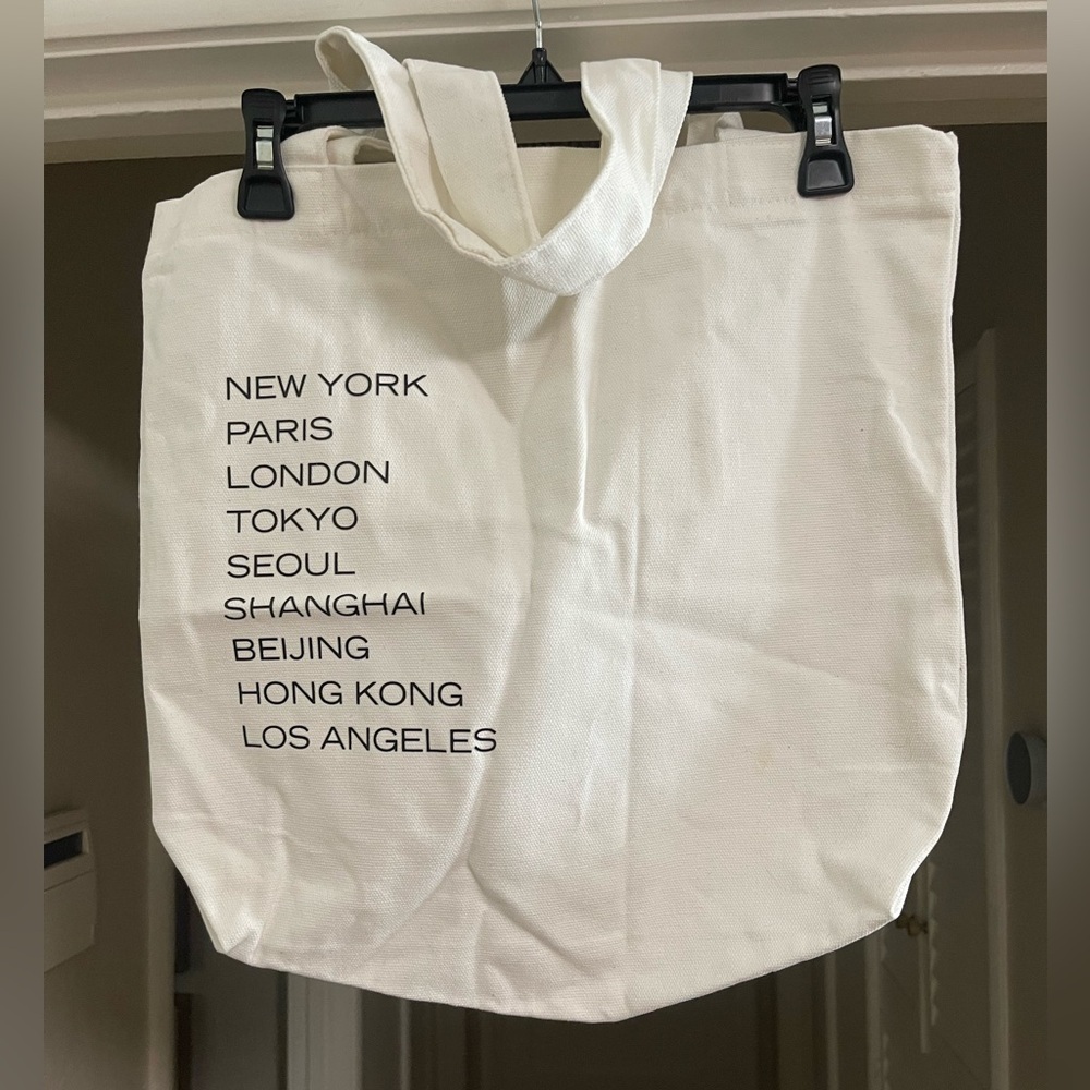 Theory Canvas Tote Bag with City Names